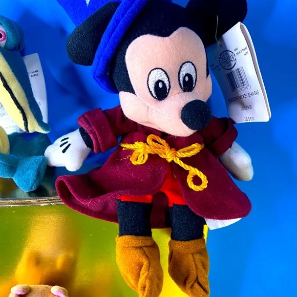 DISNEY STORE EXCLUSIVENWT VTG 90s FANTASIA COLLECTIBLE BEAN BAG PLUSH SET OF 3